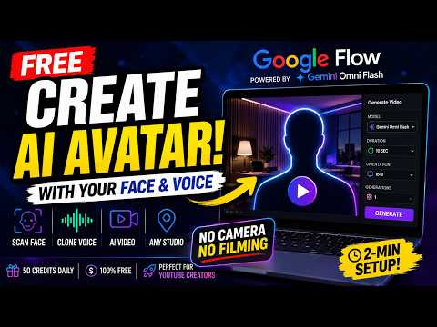 Create a FREE AI Avatar with Google Flow (Gemini Omni Flash) | No Camera, No Filming Required!
